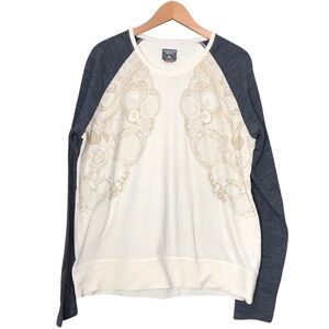 Icebreaker Merino Women's XL Top Patterned Long Sleeve Tee TShirt Top Wool Blend